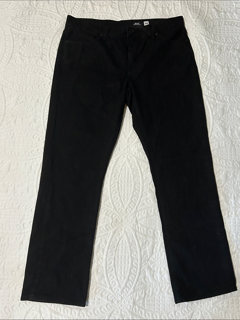 Volcom Men's Black Solver Modern Straight Denim Sz: 36